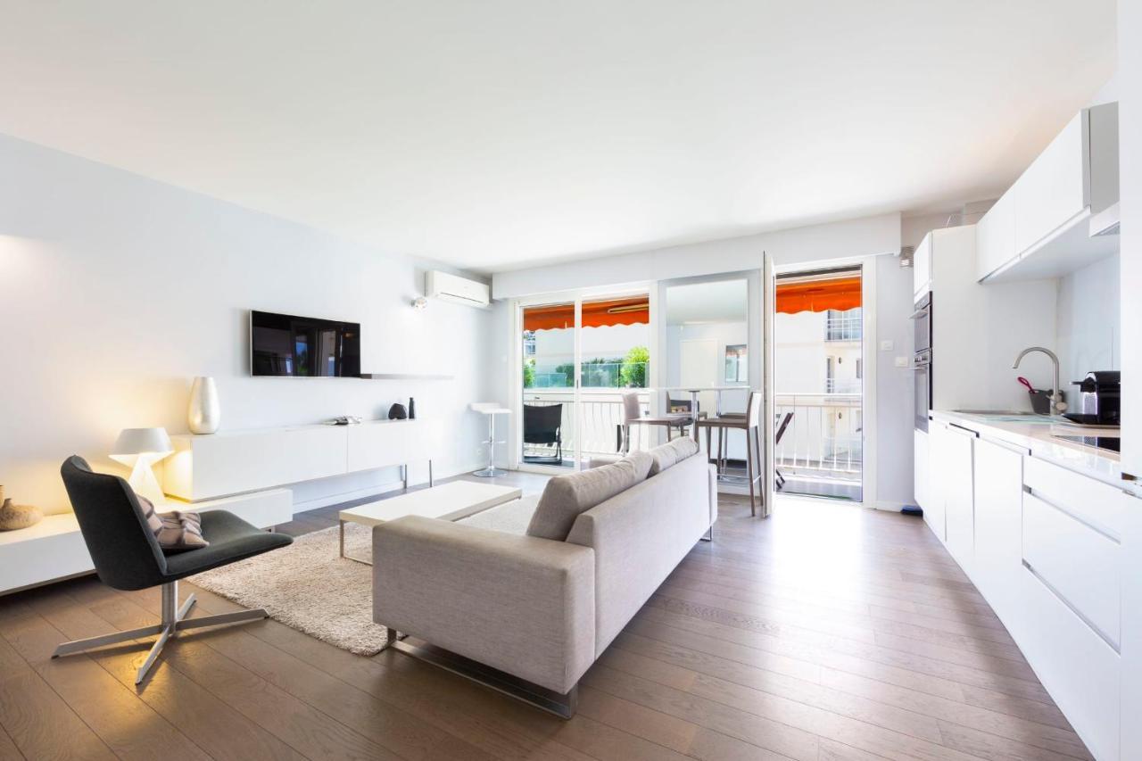 Modern Apartment 2 Bedrooms Quiet Terrace In A Palm Beach Area, 30 Meters From Seaside Cannes Dış mekan fotoğraf